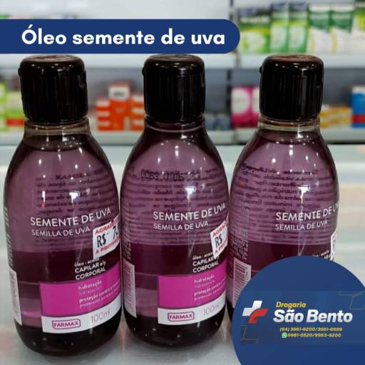 Comprar o produto de Óleo Semente de Uva  em Óleos pela empresa Drogaria São Bento em Mineiros, GO por Solutudo