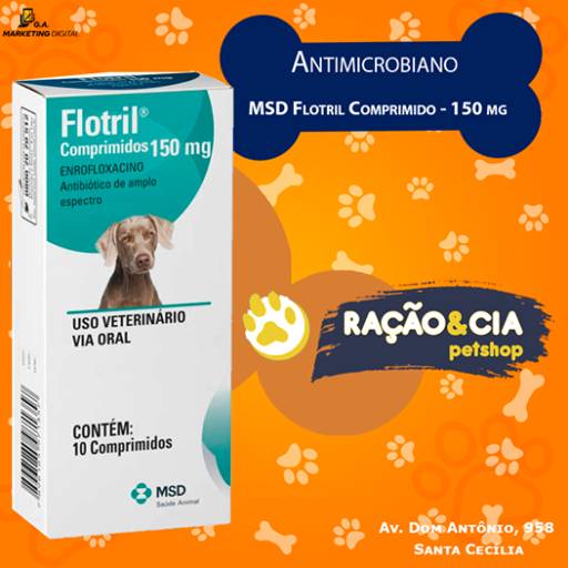 Comprar o produto de Antimicrobiano MSD Flotril Comprimido - 150 mg em Medicamentos pela empresa Ração e Cia em Assis, SP por Solutudo