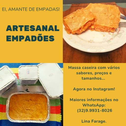 Massa caseira com vários sabores, preços e tamanhos  por Artesanal Empadões 
