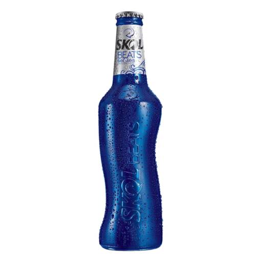 Skol beats long neck Unidade R$6,00 azul - Caixa com 6 R$30,00 
