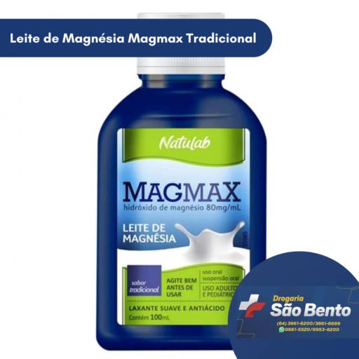 Comprar o produto de Leite de Magnésia Magmax Tradicional em Saúde pela empresa Drogaria São Bento em Mineiros, GO por Solutudo