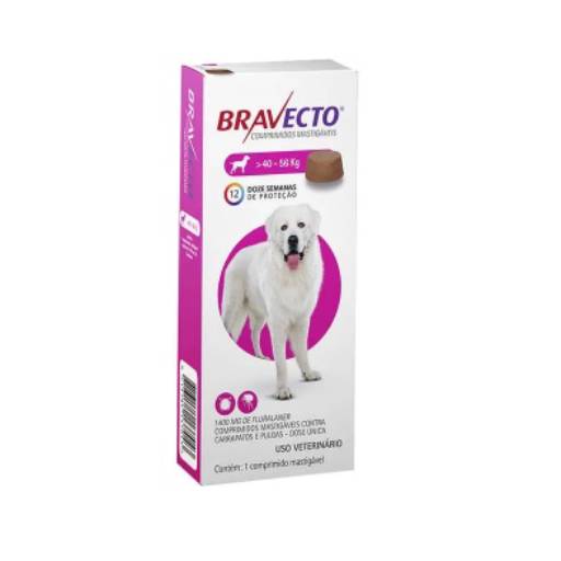 Comprar o produto de Bravecto 1400mg 40-56 Kg em Farmácias Veterinárias pela empresa Almeida Agro Pet em Bauru, SP por Solutudo