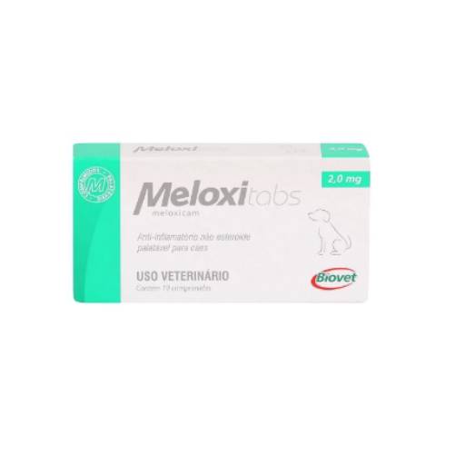 Comprar o produto de Anti-inflamatório Meloxitabs Biovet 2Mg - 10 Comprimidos em Farmácias Veterinárias pela empresa Almeida Agro Pet em Bauru, SP por Solutudo