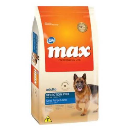 Comprar o produto de Ração Max Selection Pro Cães Adultos Carne, Frango e Arroz 15kg em Pet Shop pela empresa Almeida Agro Pet em Bauru, SP por Solutudo