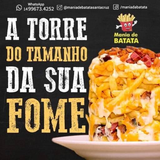 Comprar o produto de Torre de batata em Lanches - Lanchonetes pela empresa Mania de Batata Gourmet em Santa Cruz do Rio Pardo, SP por Solutudo