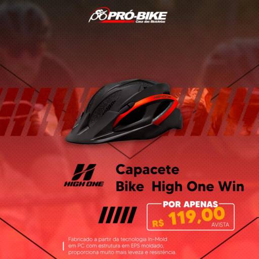 Capacete Bike High One Win Vermelho por Pró Bike Casa das Bicicletas