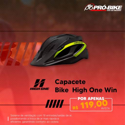 Comprar o produto de Capacete Bike High One Win Verde em Capacetes pela empresa Pró Bike Casa das Bicicletas em Dourados, MS por Solutudo