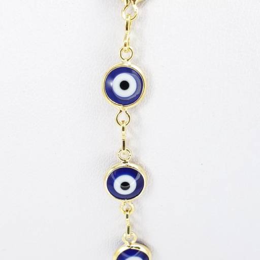 Pulseira Olho Grego 6mm Banhada à Ouro 18K por Angel Box Semijoias