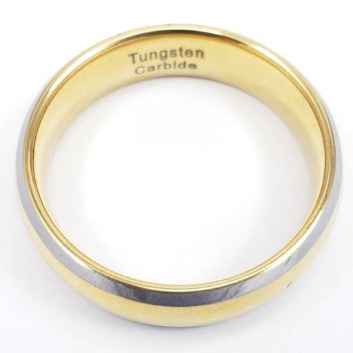 Aliança de Tungstênio 6mm Dourada com Laterais Diamantadas por Angel Box Semijoias