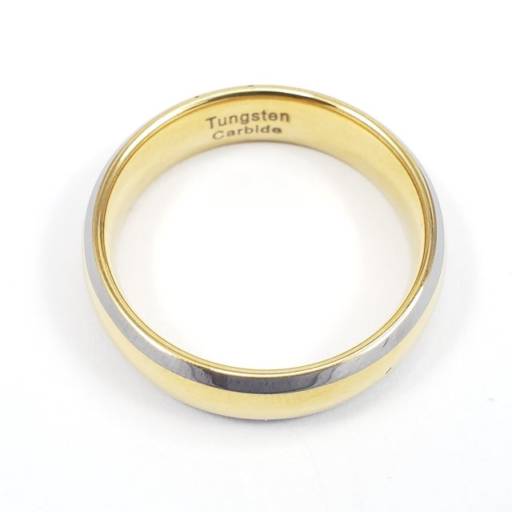 Aliança de Tungstênio 6mm Dourada com Laterais Diamantadas por Angel Box Semijoias