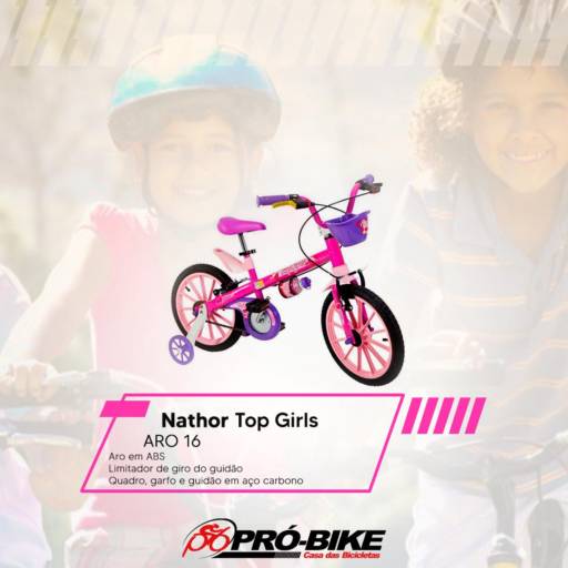 Bicicleta Nathor Top Girls - Aro 16 por Pró Bike Casa das Bicicletas