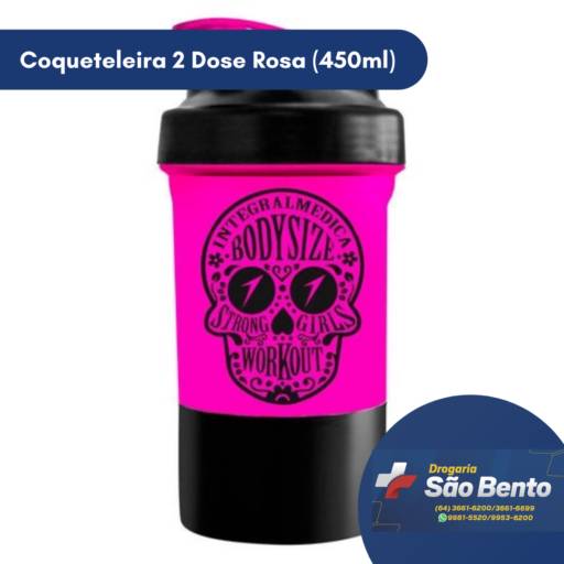 Coqueteleira 2 Dose Rosa (450ml)  por Drogaria São Bento