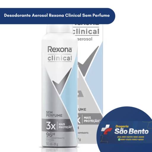 Desodorante Aerosol Rexona Clinical Sem Perfume por Drogaria São Bento