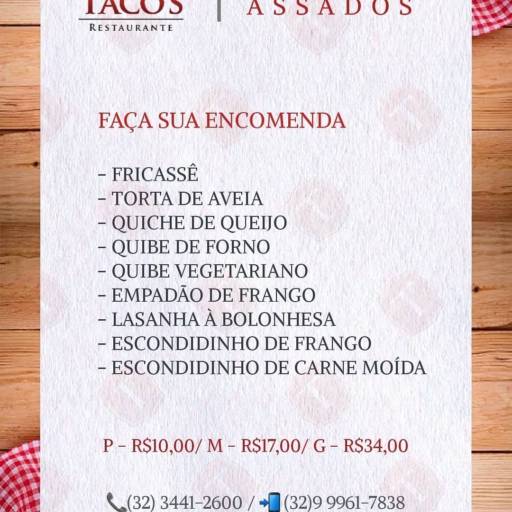 Comprar o produto de ASSADOS - Faça sua encomenda! em Ofertas: Bares e Restaurantes pela empresa Tacos Restaurante em Leopoldina, MG por Solutudo