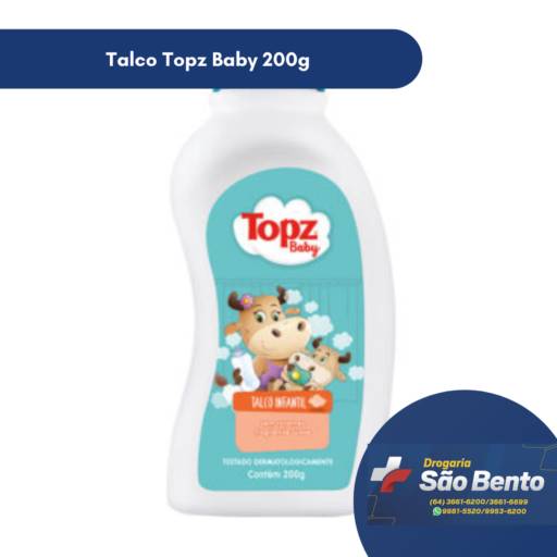 Comprar o produto de Talco Topz Baby 200g em Talco pela empresa Drogaria São Bento em Mineiros, GO por Solutudo