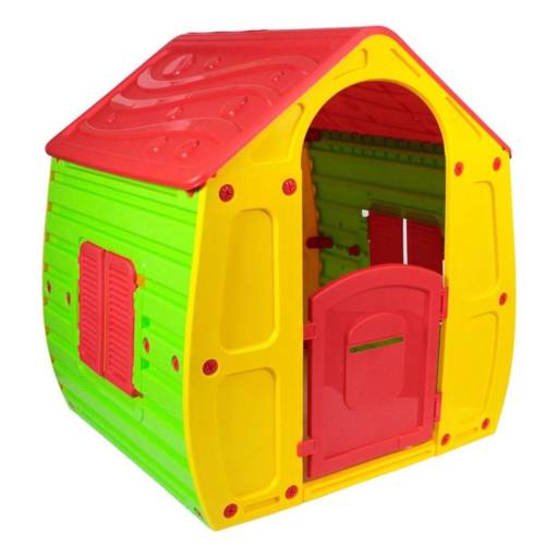 Casinha infantil colorida com porta e janelas por Pilão Shop