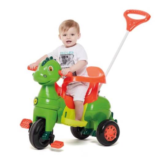 Triciclo infantil com empurrador por Pilão Shop