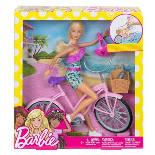 Boneca e Bicicleta - Barbie por Aquarela Toys