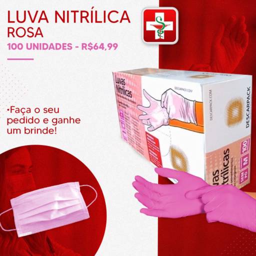 Comprar o produto de Luva Nitrílica Rosa em Luvas de Procedimentos pela empresa Farmácia Hospitalar Noroeste Araçatuba em Araçatuba, SP por Solutudo