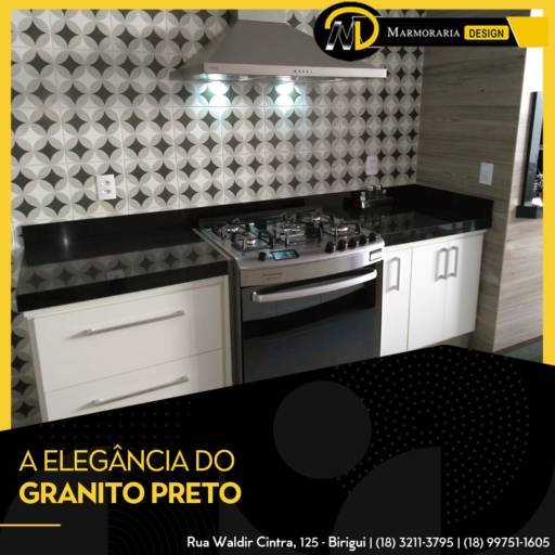 Comprar o produto de GRANITO PRETO em Cozinha pela empresa Marmoraria Design em Birigui, SP por Solutudo