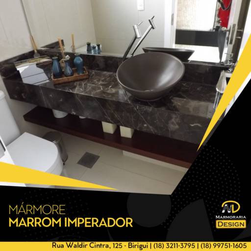 MÁRMORE MARROM IMPERADOR por Marmoraria Design