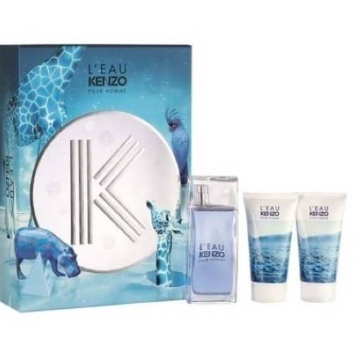 Kit Coffret L`Eau Kenzo Pour Homme Perfume EDT 50ml e Gel 2x50ml
