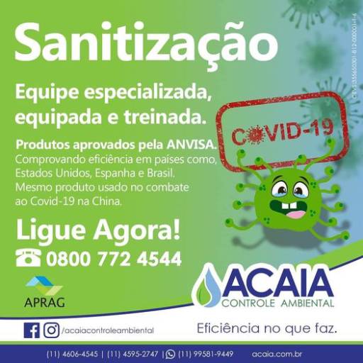 Sanitização por Acaia Controle Ambiental