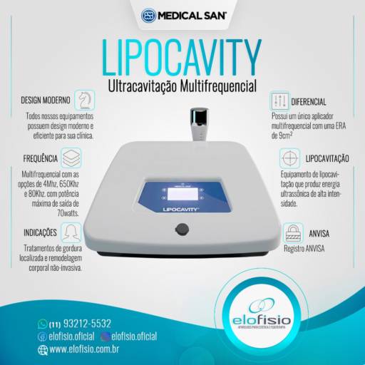 Comprar o produto de Lipocavity Medical San - Aparelho de Ultracavitação Multifrenquencial em Beleza e Cuidado Pessoal pela empresa Elofisio - Aparelhos de Estética e Fisioterapia em Foz do Iguaçu, PR por Solutudo