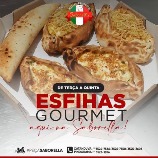 Comprar o produto de Esfihas Gourmet em Esfihas pela empresa Pizzaria Saborella em Pindorama, SP por Solutudo
