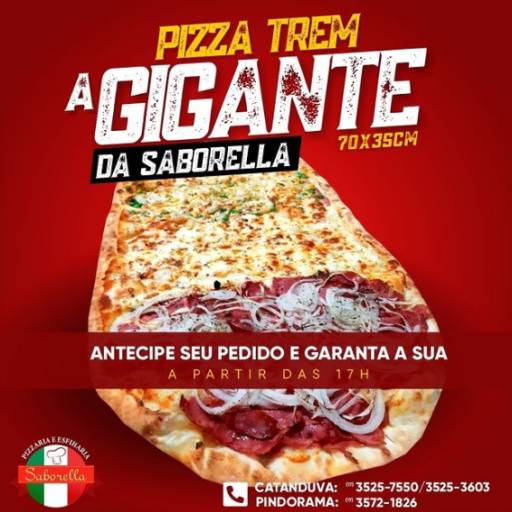 Comprar o produto de Pizza Gigante em Pizzas pela empresa Pizzaria Saborella em Pindorama, SP por Solutudo