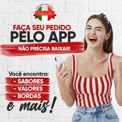 Comprar o produto de Faça seu pedido pelo App em Pizzarias pela empresa Pizzaria Saborella em Pindorama, SP por Solutudo