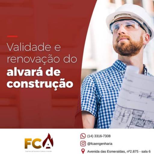 Comprar o produto de Validade e renovação do alvará de construção em Engenharia - Engenheiros pela empresa FCA Engenharia  em Marília, SP por Solutudo
