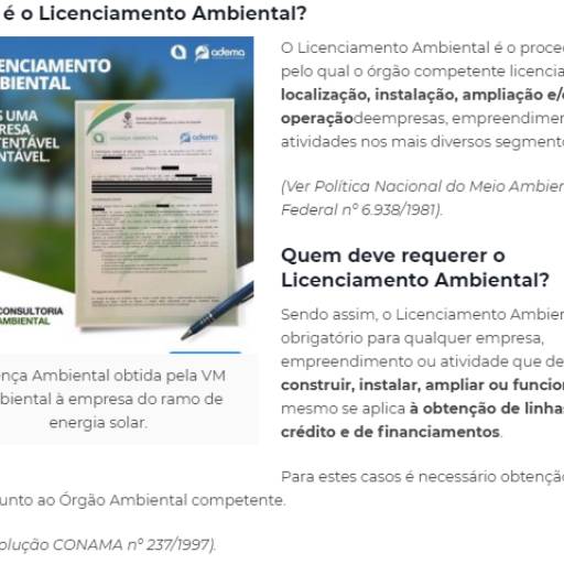 Comprar o produto de Licenciamento ambiental em Consultoria pela empresa VM Licenciamento Ambiental em Aracaju, SE por Solutudo