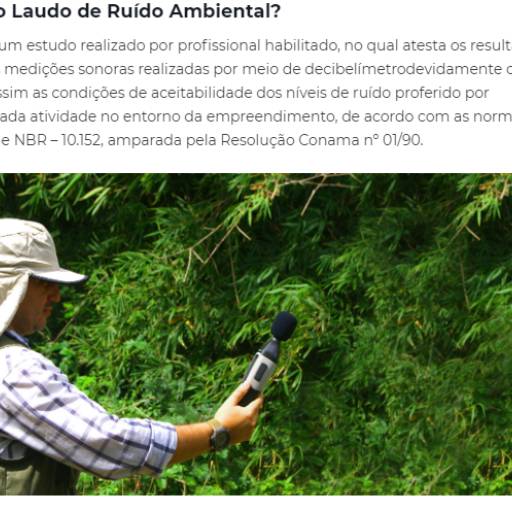 Comprar o produto de Laudo de ruído em Consultoria pela empresa VM Licenciamento Ambiental em Aracaju, SE por Solutudo