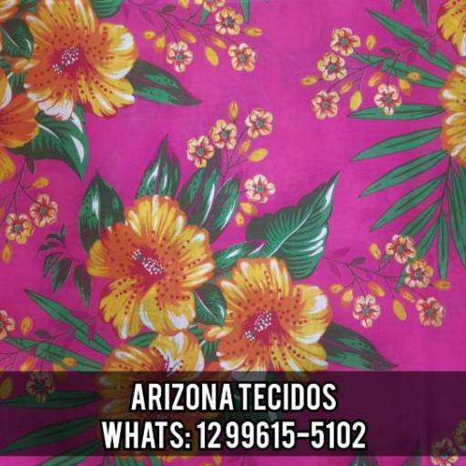 Chita Estampado Flores Amarelas no Rosa