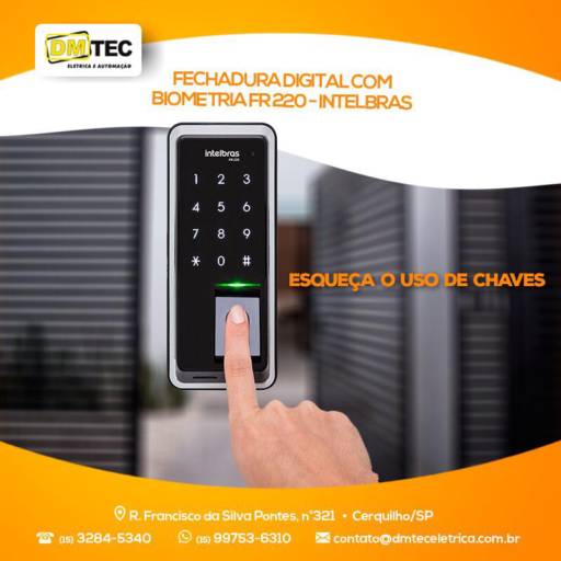 Fechadura Digital com Biometria FR220 - Intelbras 