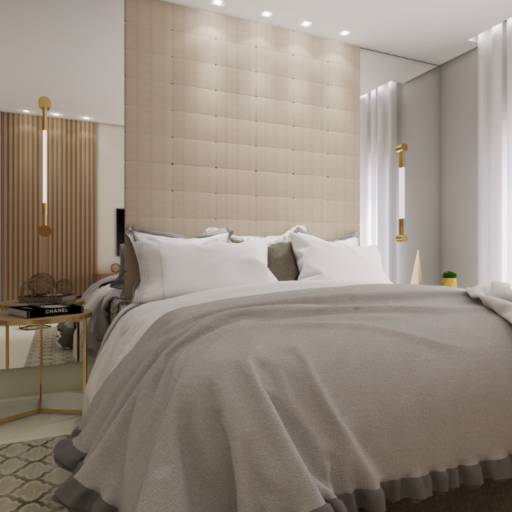 Suite Amadeirada e Rosa por Natália Clinio Arquitetura e Interiores