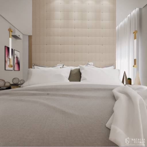 Suite Amadeirada e Rosa por Natália Clinio Arquitetura e Interiores