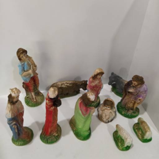 Presépio De Natal 15pçs Gesso C/pó Mármore Pintura Óleo 15cm por A Feira de Aparecida Online