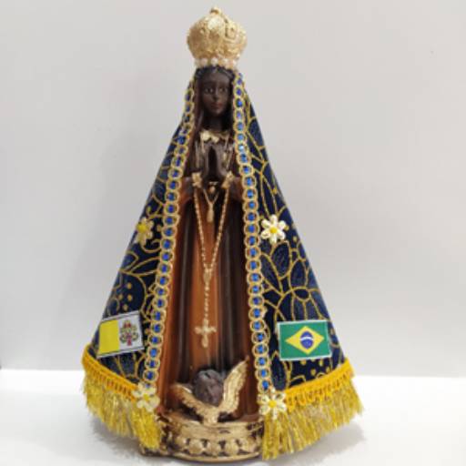 Nossa Senhora Aparecida Gesso Manto Colado de 20cm por A Feira de Aparecida Online