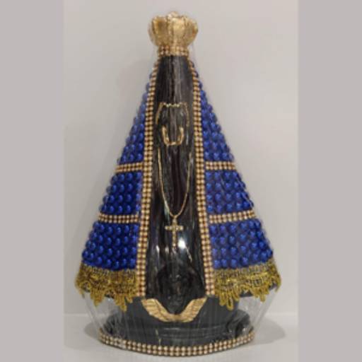 Nossa Senhora Aparecida Gesso Manto Pérola de 25cm por A Feira de Aparecida Online