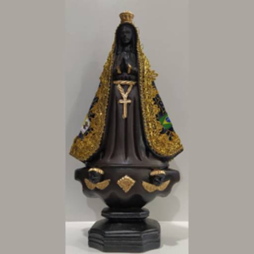 Nossa Senhora Aparecida Gesso Manto Colado de 30cm por A Feira de Aparecida Online