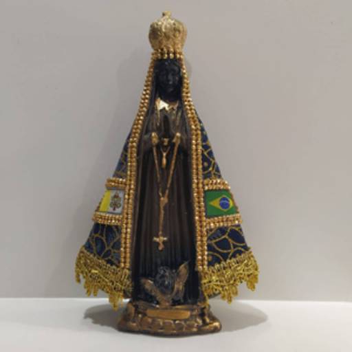 Nossa Senhora Aparecida Gesso Manto Colado de 20cm por A Feira de Aparecida Online