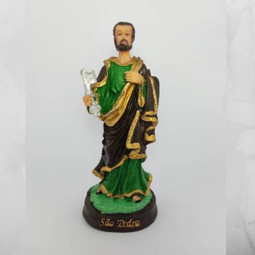 Imagem de São Pedro 14cm em Resina por A Feira de Aparecida Online