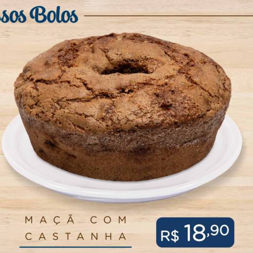 Bolo caseiro de Maça com Castanha