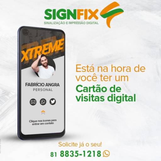 Comprar o produto de Cartão Digital em Cartão de Visita pela empresa Signfix - Sinalização e Impressão Digital em Recife, PE por Solutudo