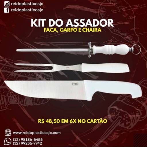 CONJUNTO ASSADOR 3 PCS FACA 9