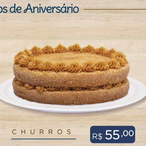 Bolo de Aniversário de Churros por Casa de Bolos Passo Fundo