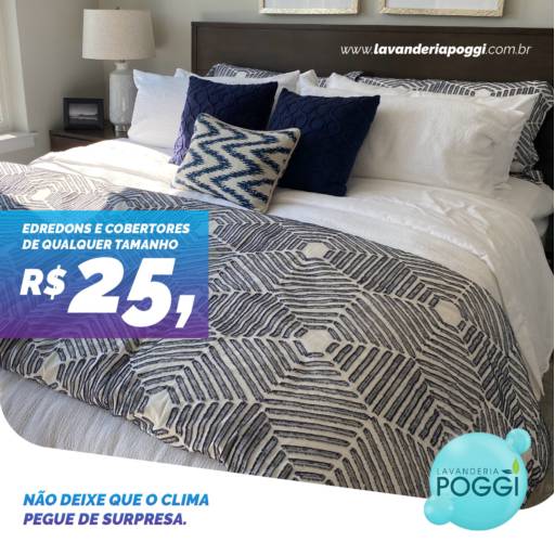 Higienização de Edredons e Cobertores por Lavanderia Poggi