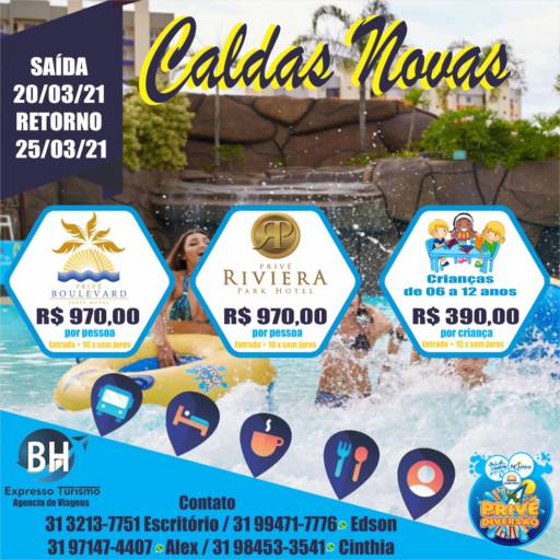 Pacotes de Viagens para Caldas Novas por BH Expresso Turismo Agência de Viagens